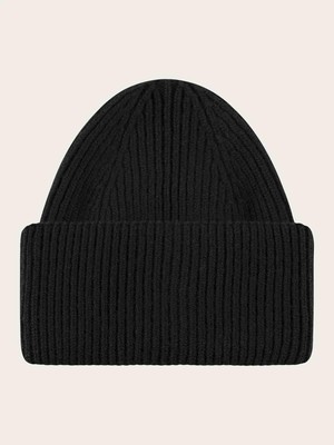 Big rib wool beanie -  black jet from Brand Mission