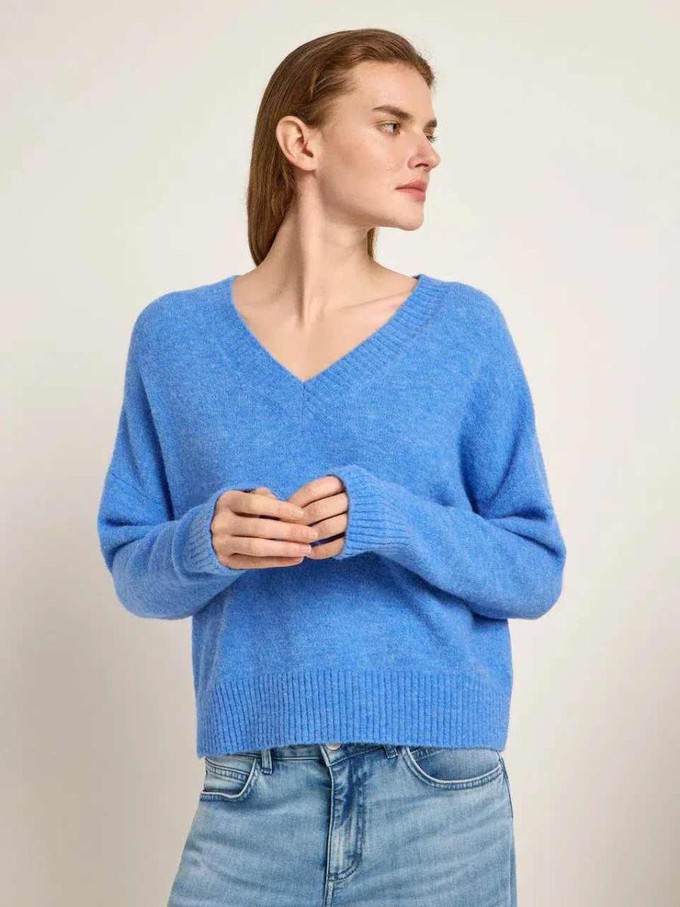 Alpaca trui v-hals - blue from Brand Mission