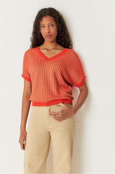 Kloe sweater - red multicolour via Brand Mission