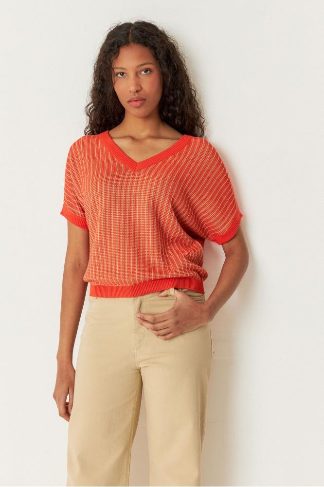 Kloe sweater - red multicolour from Brand Mission