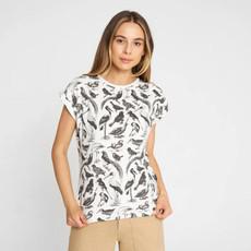 T-shirt visby black birds - off white via Brand Mission