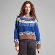 Senje sweater fair isle - royal blue via Brand Mission