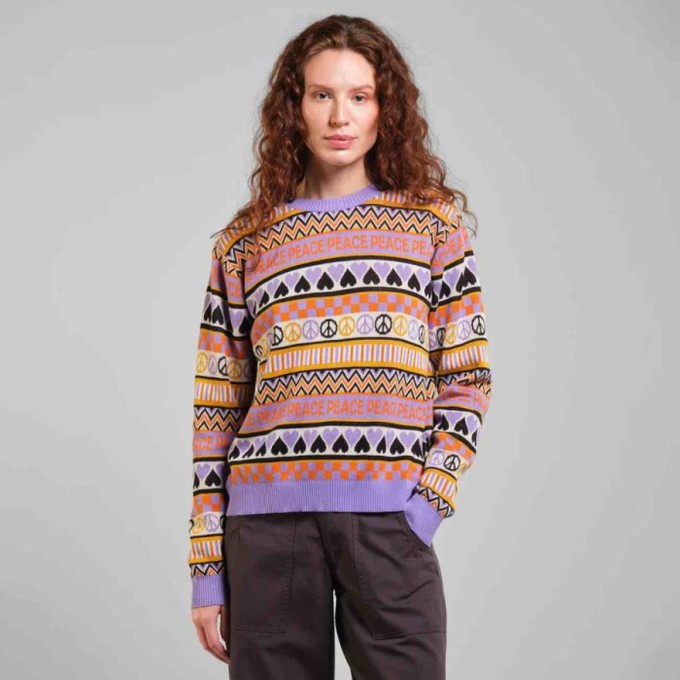 Arendal sweater peace - purple from Brand Mission