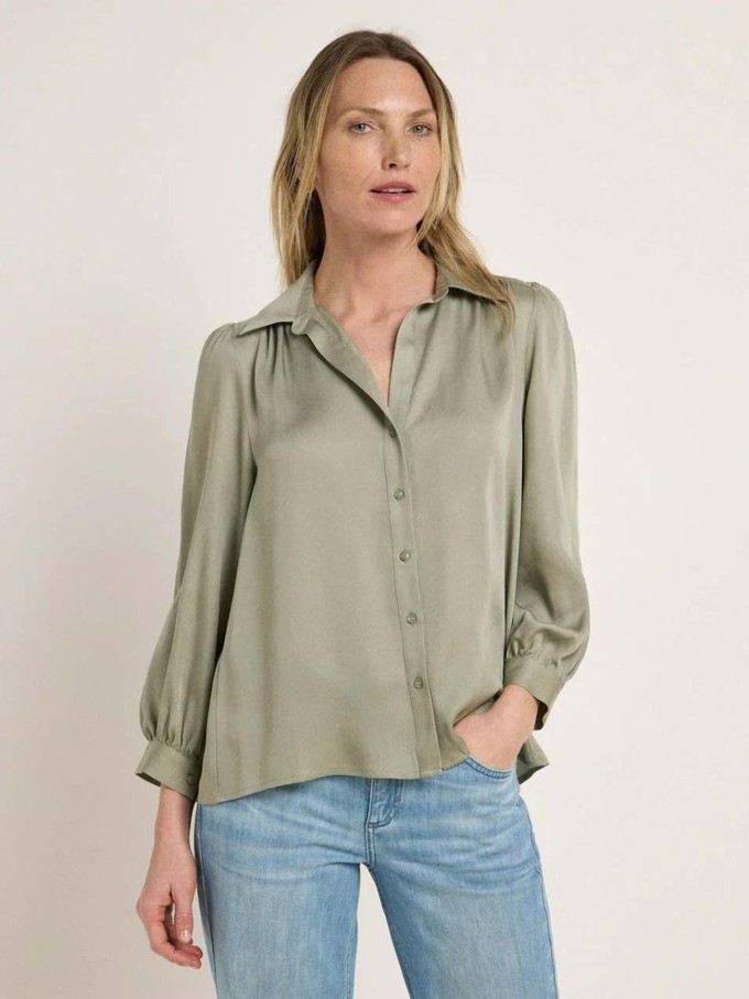 Blouse met plooitjes - aqua grey from Brand Mission