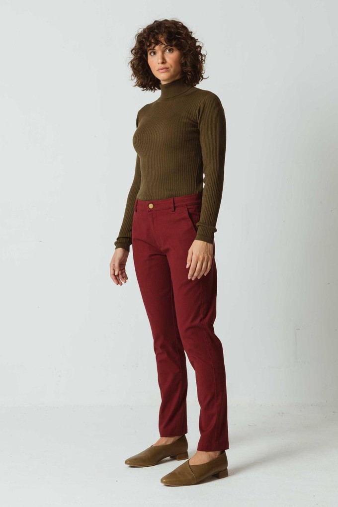 Landa broek - burgundy from Brand Mission