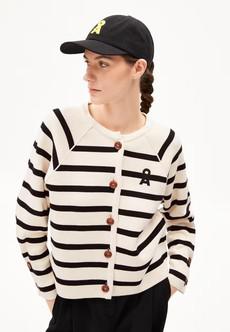 Naadja stripes vest - oatmilk black via Brand Mission