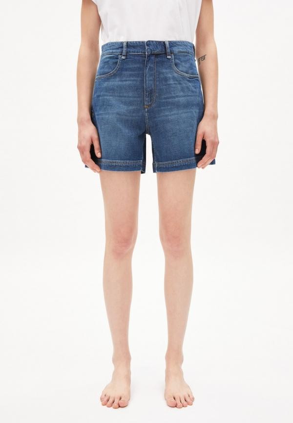 Aanelia hemp short - dark mud blue from Brand Mission