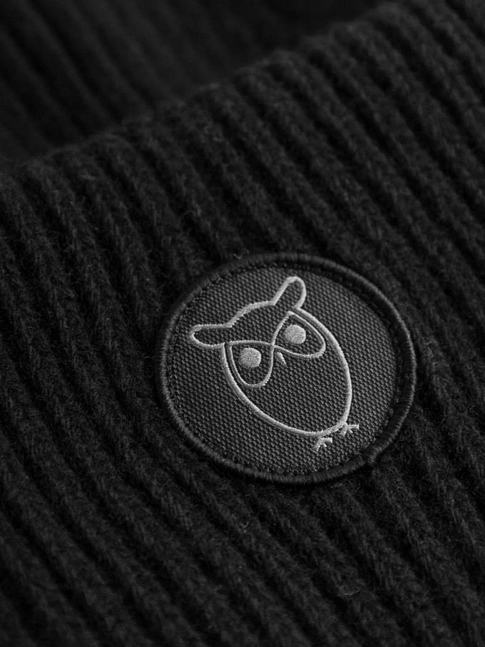 Big rib wool beanie -  black jet from Brand Mission