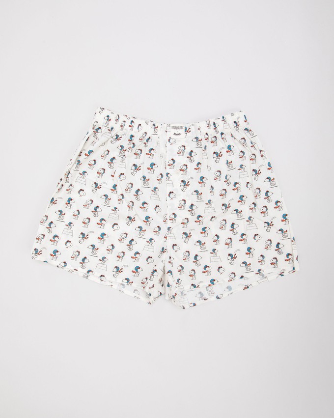 Peanuts Flying Ace Cotton Boxers Ecru from Brava Fabrics