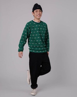 Eyes Jacquard Sweatshirt Green from Brava Fabrics