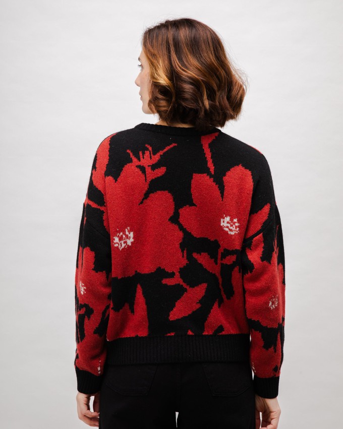 Bloom Jacquard Wool Cashmere Sweater Black from Brava Fabrics