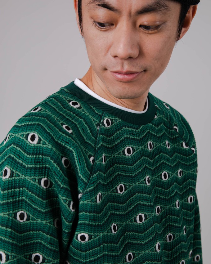 Eyes Jacquard Sweatshirt Green from Brava Fabrics