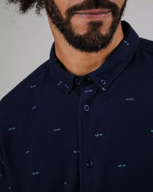 Eyes Flannel Shirt Navy from Brava Fabrics