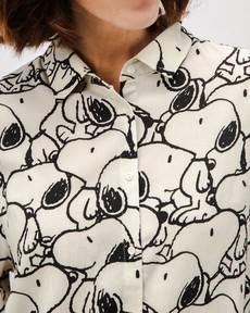 Peanuts B&W Viscose Blouse Ecru via Brava Fabrics