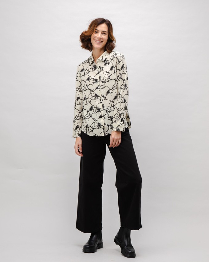 Peanuts B&W Viscose Blouse Ecru from Brava Fabrics