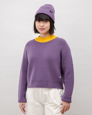 Waterfront Cropped Wool Sweater Orchid from Brava Fabrics