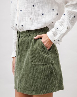 Corduroy Short Skirt Stone Green from Brava Fabrics