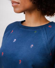 Jellyfish Raglan Cotton Sweatshirt Navy via Brava Fabrics