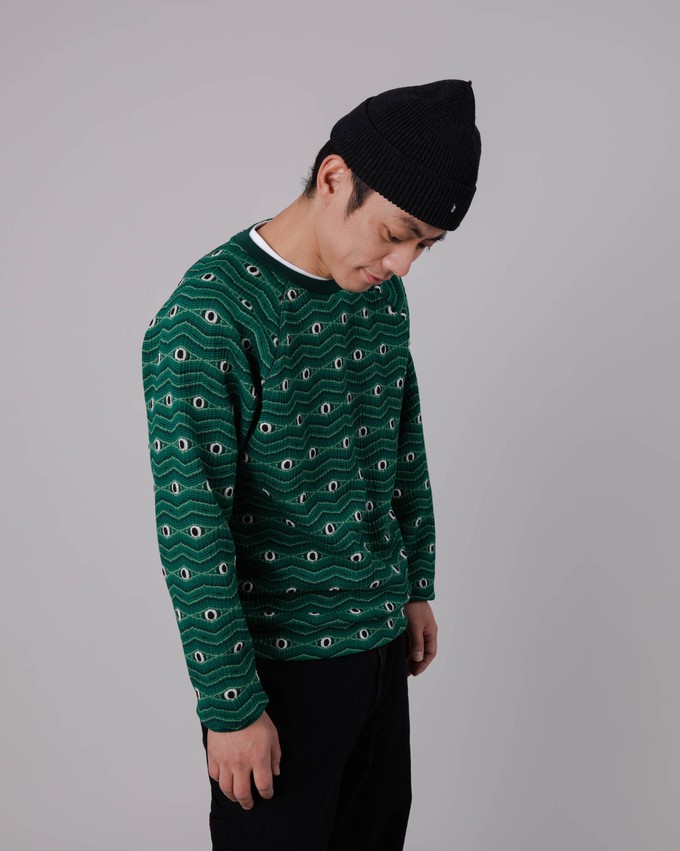 Eyes Jacquard Sweatshirt Green from Brava Fabrics