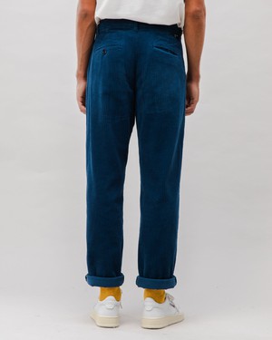 Corduroy Pleated Chino Pants Indigo from Brava Fabrics