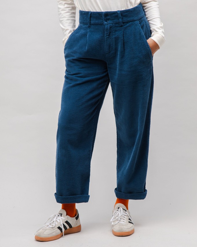 Corduroy Pleated Pants Indigo from Brava Fabrics