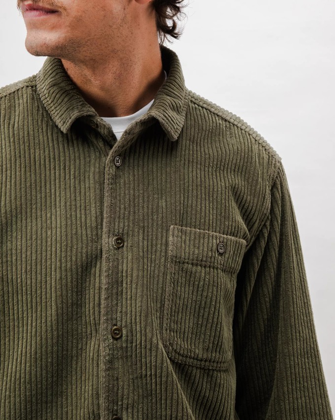 Corduroy Overshirt Stone Green from Brava Fabrics