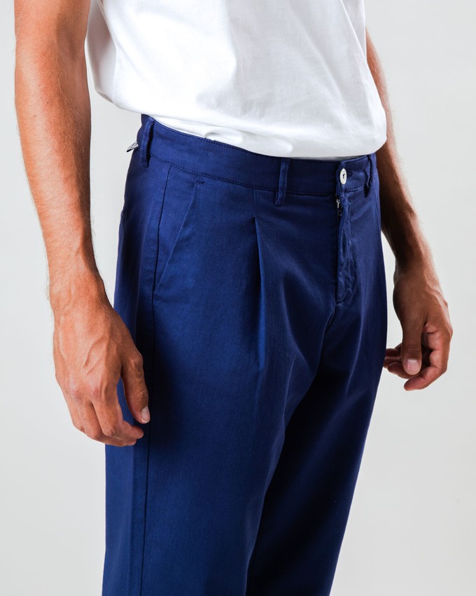 Pleated Chino Navy from Brava Fabrics