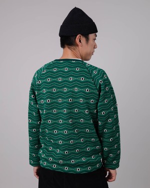 Eyes Jacquard Sweatshirt Green from Brava Fabrics