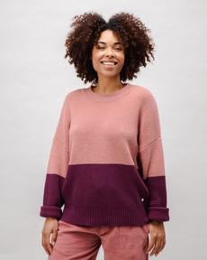 Bicolor Cotton Sweater Rose via Brava Fabrics