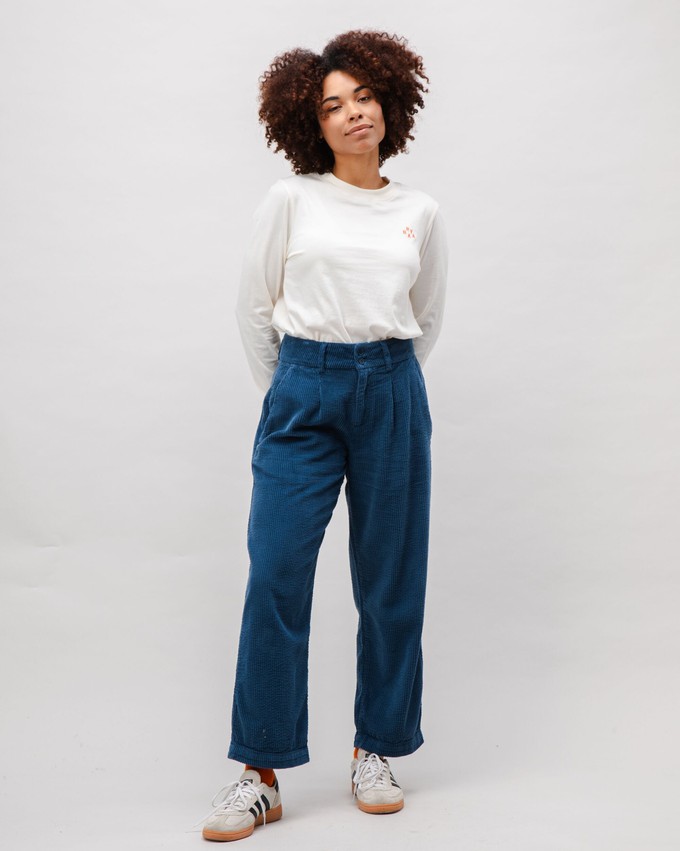 Corduroy Pleated Pants Indigo from Brava Fabrics