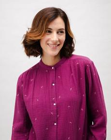 Dusk Boho Cotton Blouse Grape via Brava Fabrics