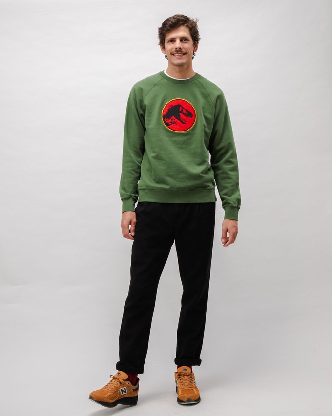 Jurassic Park Logo Cotton Sweatshirt Green from Brava Fabrics