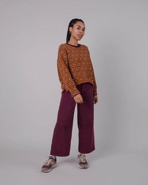 Eyes Jacquard Rounded Sweatshirt Orange from Brava Fabrics