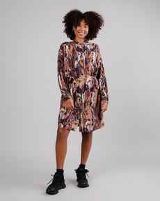 Etna Oversized Mao Dress Brown via Brava Fabrics