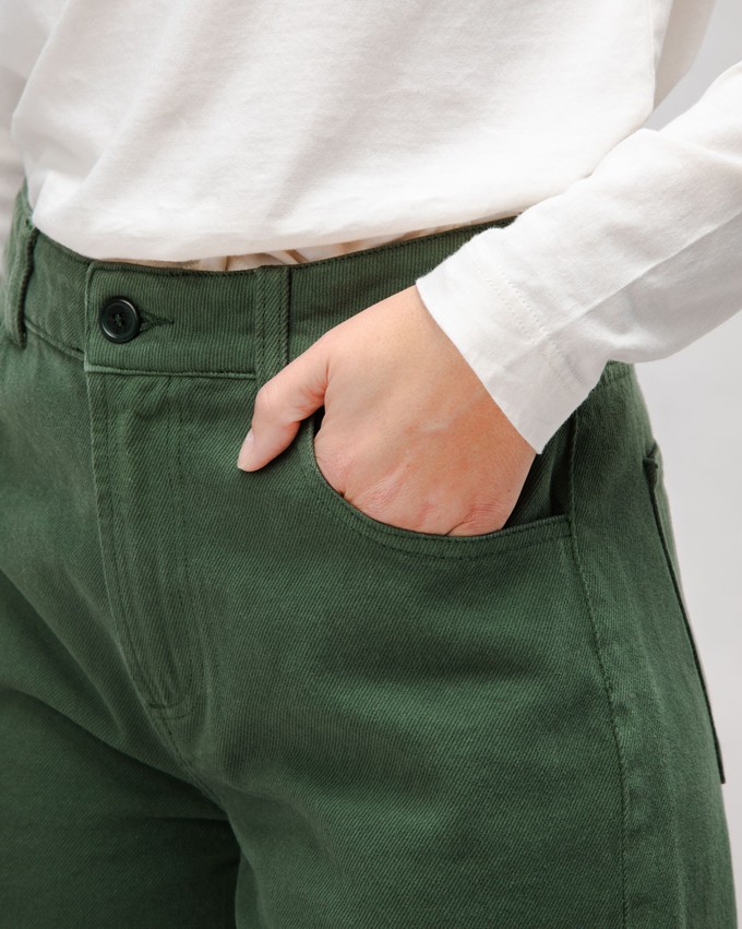 5 Pocket Cotton Twill Pants Green from Brava Fabrics