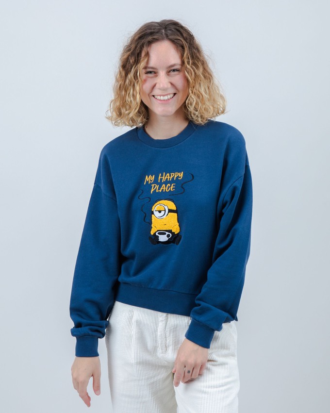 Minions My Happy Place Rounded Sweatshirt Blue from Brava Fabrics