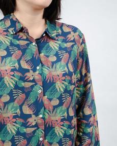 Flower Vichy Blouse Navy via Brava Fabrics