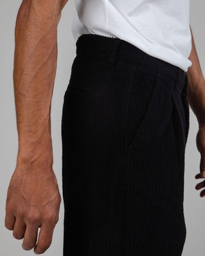 Corduroy Pleated Chino Pants Black from Brava Fabrics