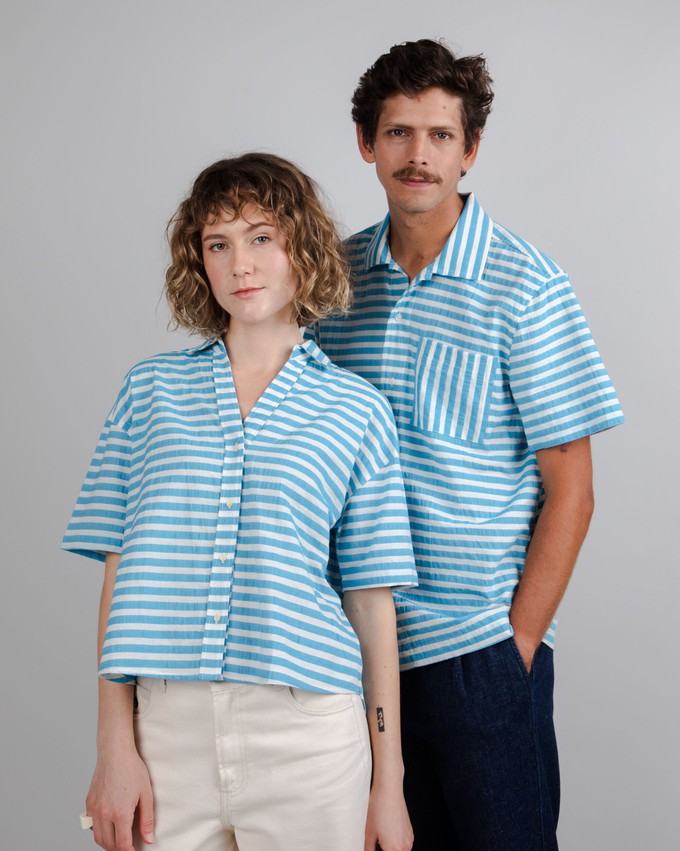 Stripes Short Sleeve Shirt Blue from Brava Fabrics