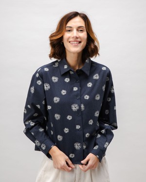 Urchin Boxy Flannel Blouse Navy from Brava Fabrics