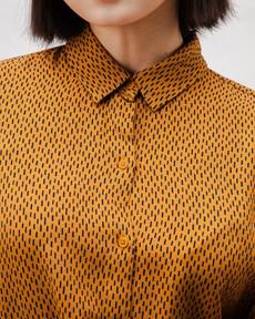 Mist Viscose Blouse Ochre via Brava Fabrics