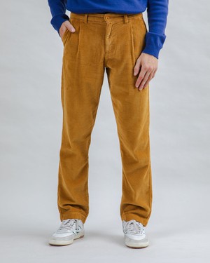 Corduroy Pleated Chino Pants Camel from Brava Fabrics