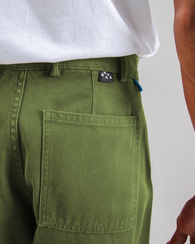 Carpenter Cotton Twill Pants Green from Brava Fabrics