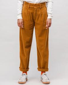 Corduroy Pleated Pants Camel via Brava Fabrics