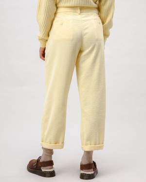 Corduroy Pleated Pants Pale Banana from Brava Fabrics