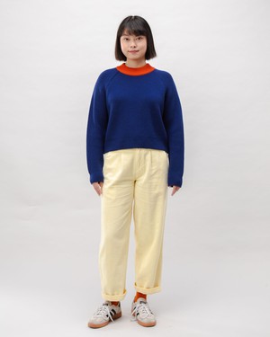 Waterfront Cropped Wool Sweater Navy from Brava Fabrics