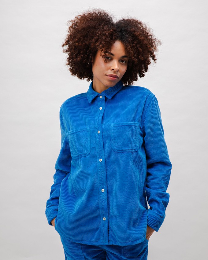 Corduroy Oversize Blouse Blue from Brava Fabrics