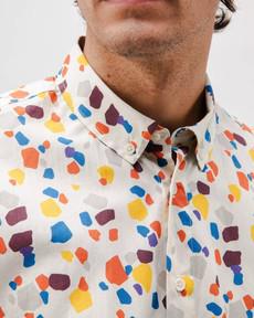 Geo Cotton Shirt Ecru via Brava Fabrics