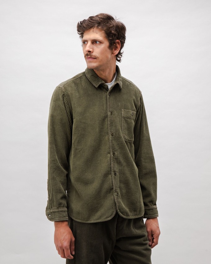 Corduroy Overshirt Stone Green from Brava Fabrics