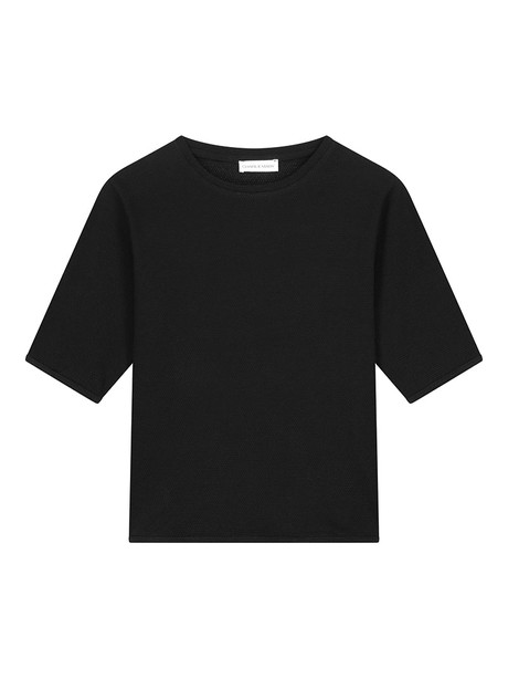 Rosa Structured Cotton Top Black from Charlie Mary